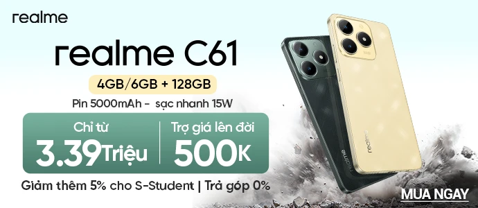 REALME C61<br>Giá chỉ từ 3.59 triệu