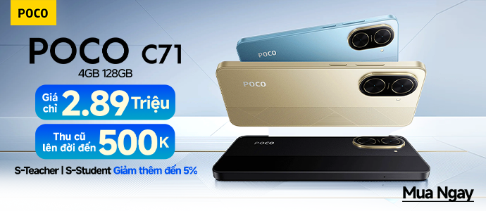 POCO C71<br />Giá chỉ 2.89 triệu