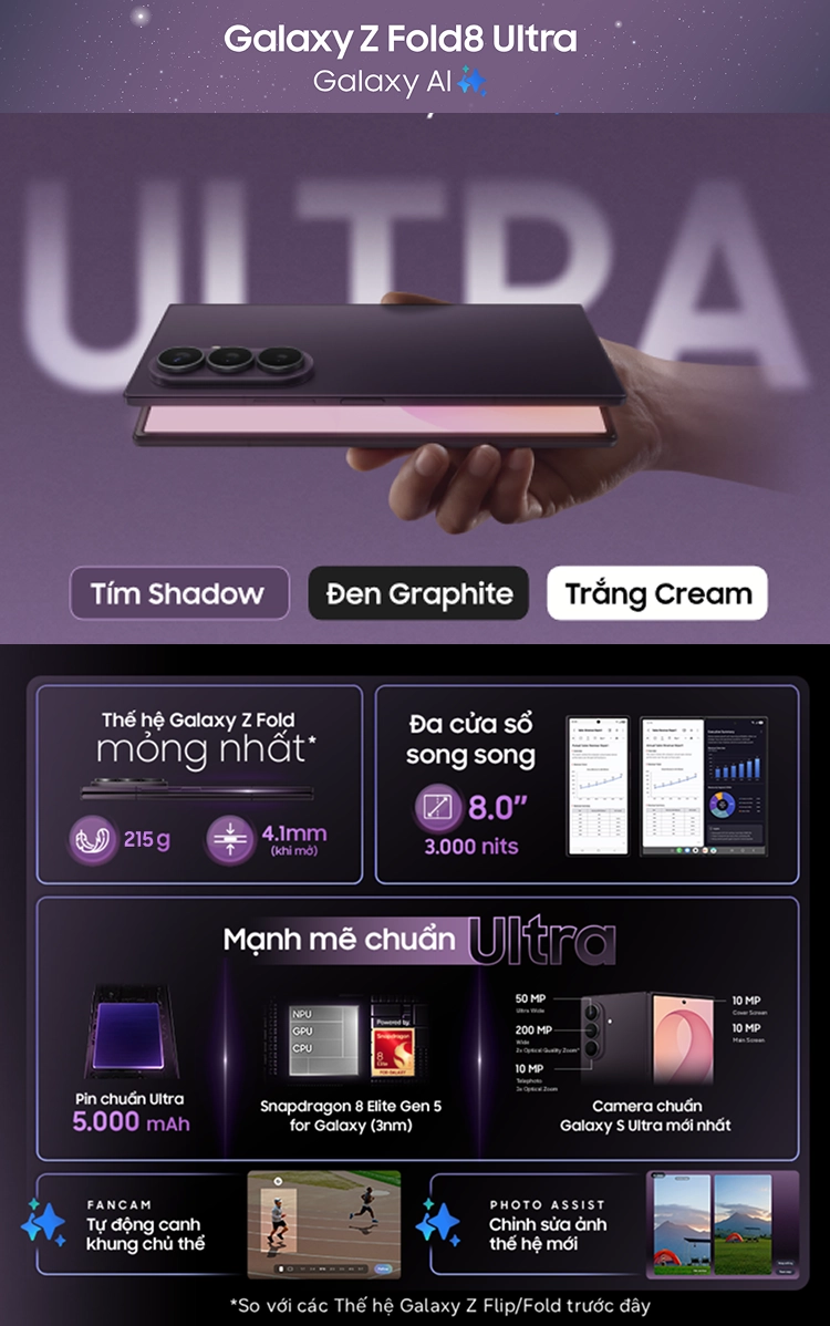 Điện thoại Samsung Galaxy Z Flip 8 là dòng Z Flip mỏng nhất Mobile