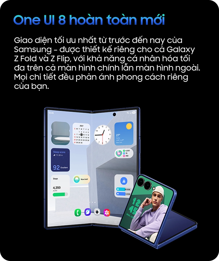 Samsung Z fold7 sử dụng One ui 8 mới nhất Mobile