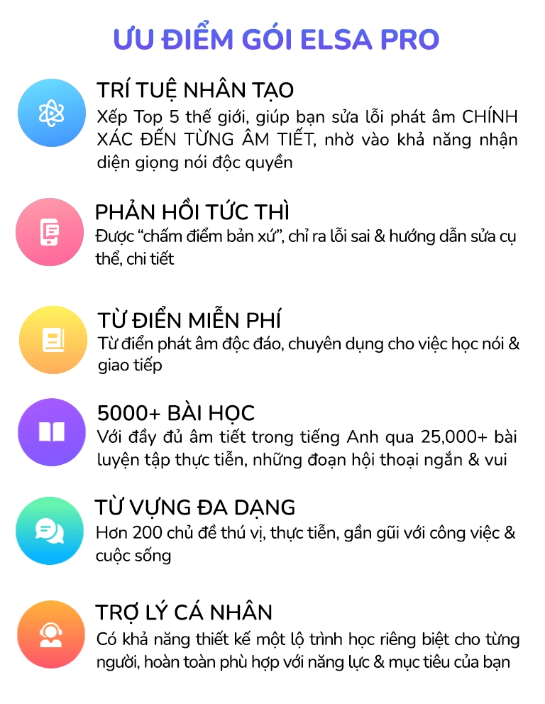 Học tiếng anh cùng elsa - Ưu điểm gói Elsa Pro Mobile