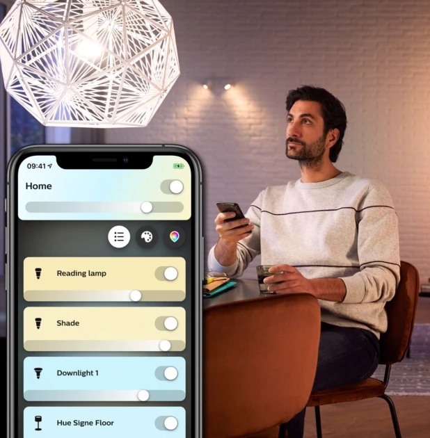 Bộ 2 bóng đèn Philips Hue trắng vàng + Bộ điều khiển Hue Bridge + Công tắc Hue Dimmer