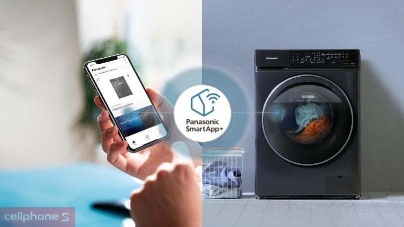 Khả năng kết nối app và hỗ trợ điều khiển của máy giặt sấy Panasonic Inverter 9.5kg NA-S956FR1BV