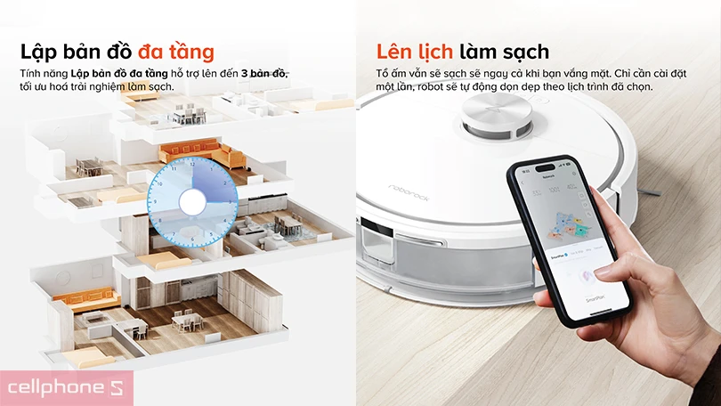 Khả năng điều khiển qua app của robot hút bụi Roborock Q7 TF