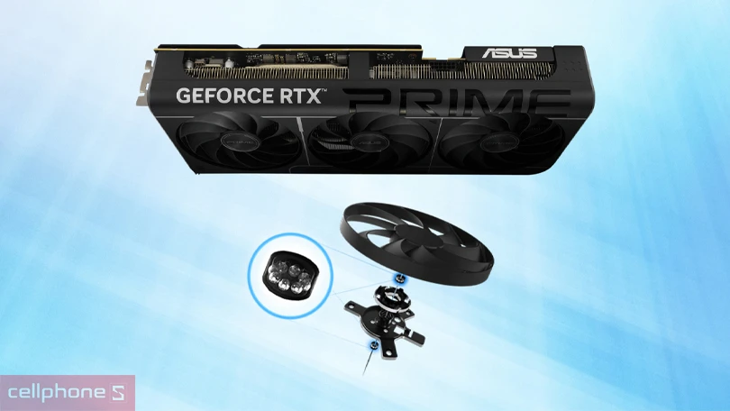 Hệ thống làm mát của VGA Asus Prime Geforce RTX 5080 16GB