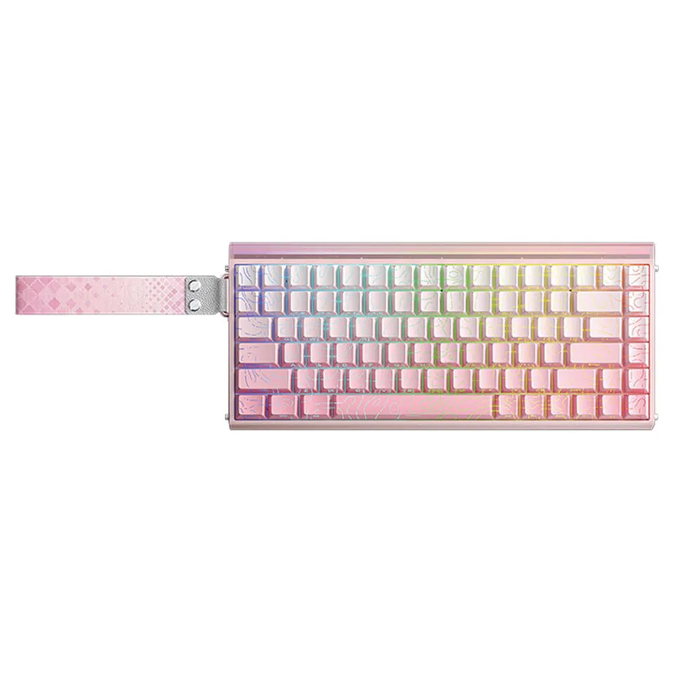 Bàn phím cơ có dây Aula HERO84 hồng gradient