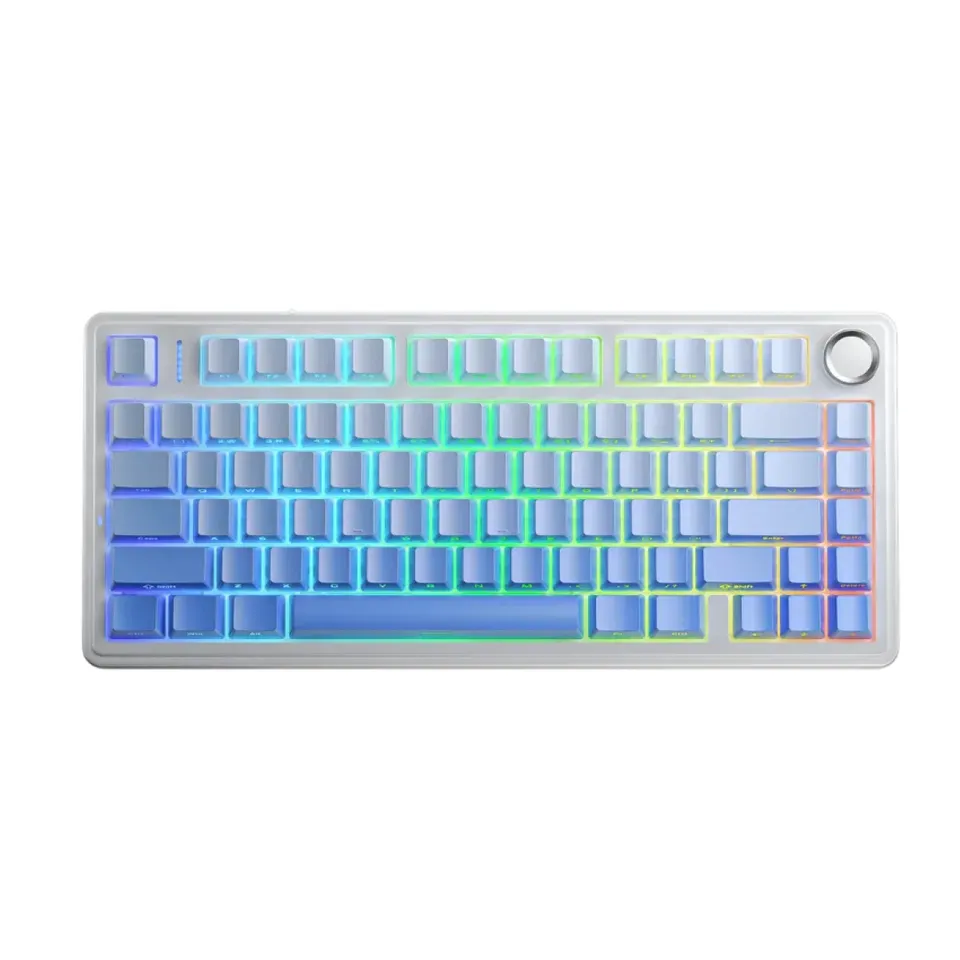 Bàn phím cơ không dây AULA F75 trắng xanh dương gradient