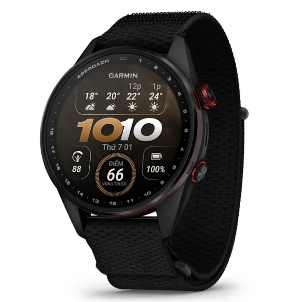 Đồng Hồ Thông Minh Garmin Approach S72 47mm Viền Titan Dây Vải