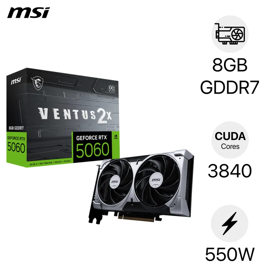 VGA MSI GeForce RTX 5060 8GB VENTUS 2X OC