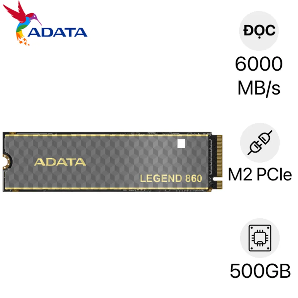 Ổ cứng SSD ADATA LEGEND 860 PCIE GEN4 X4 M.2 2280 (R 6000/W 5000) 500GB