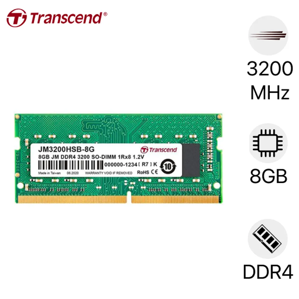 RAM Laptop Transcend DDR4 3200MHz 8GB JM3200JSB-8GB