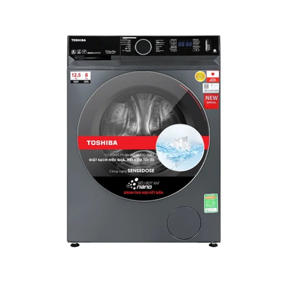 Máy giặt sấy Toshiba giặt 12.5kg - sấy 8kg 2023 (TWD-BM135GF4V(MG))