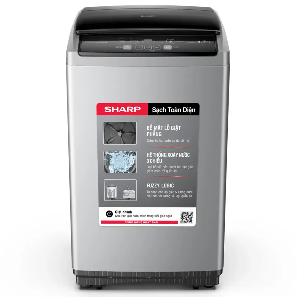 Máy giặt Sharp cửa trên 8.5Kg 2023 (ES-Y85HV-S)