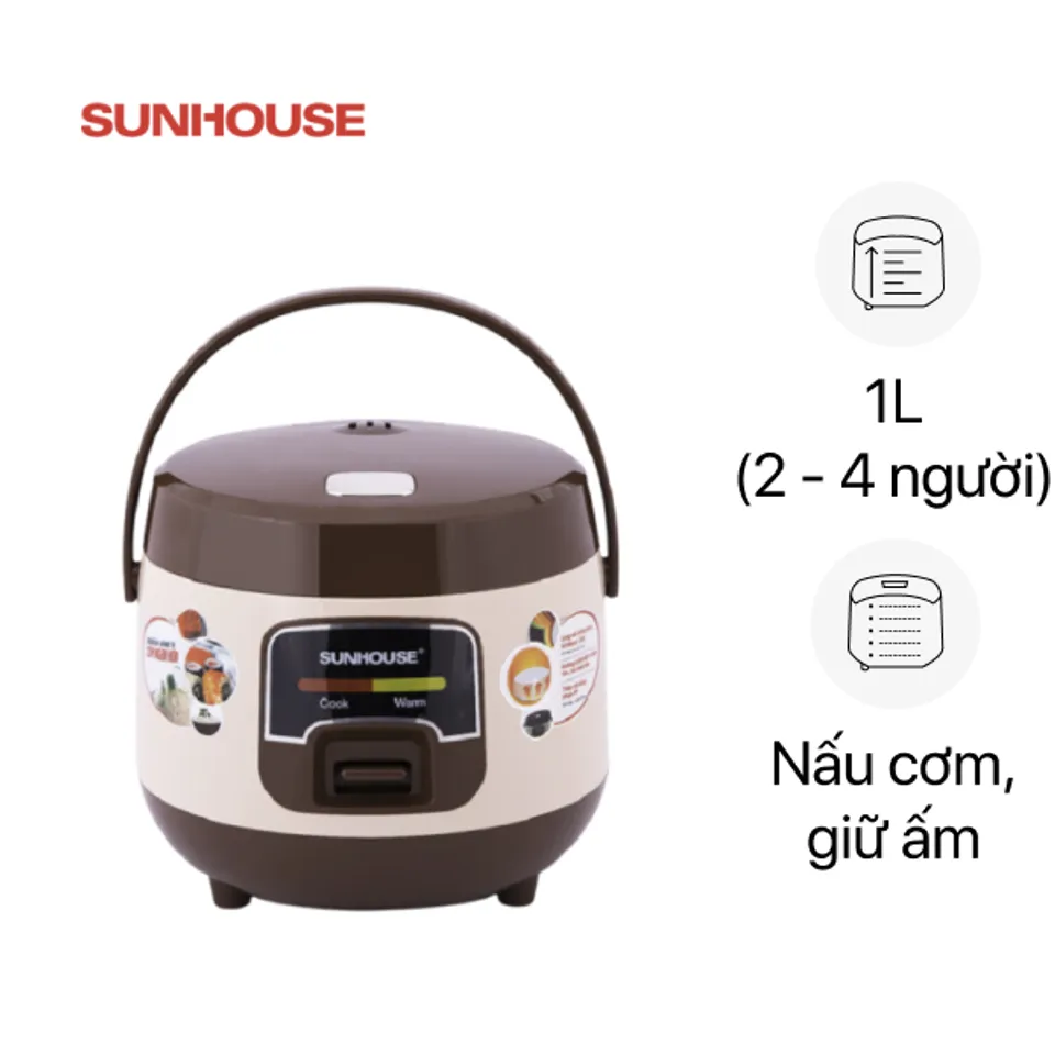 Nồi cơm nắp gài Sunhouse 1 lít SHD8208C