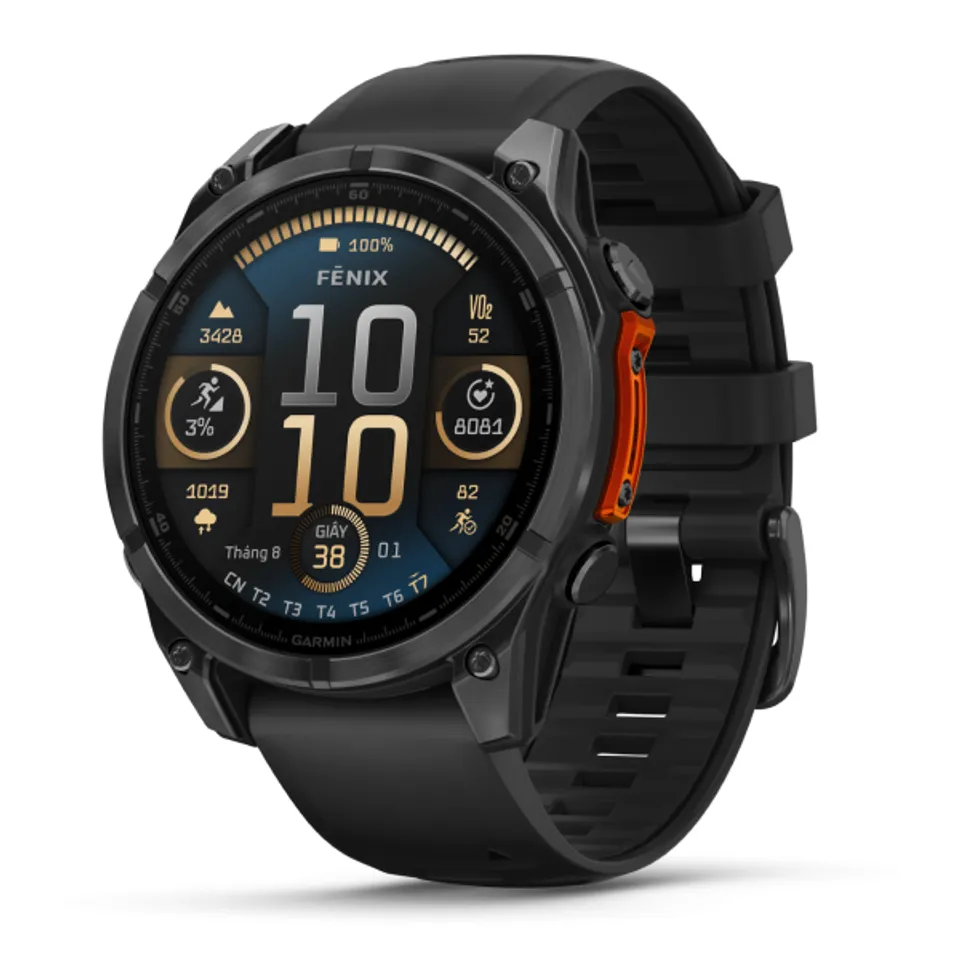 Garmin Fenix 8 47mm viền thép dây silicone