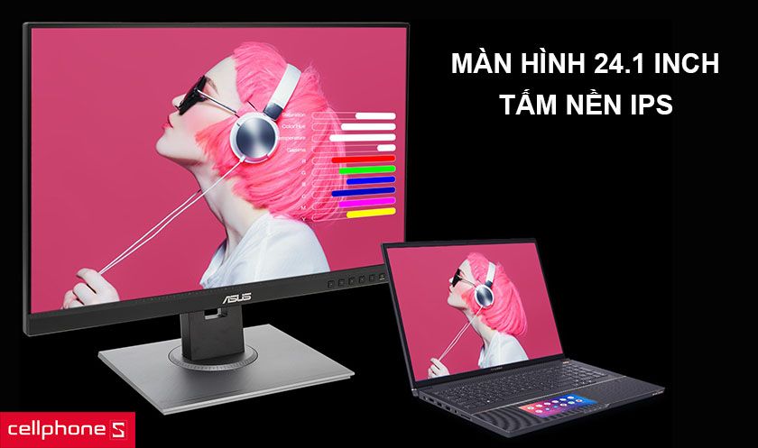 Màn hình 24.1 inch cùng tấm nền IPS hiện đại