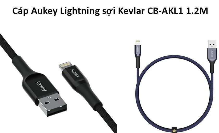 Cáp Aukey Lightning sợi Kevlar CB-AKL1 1.2M