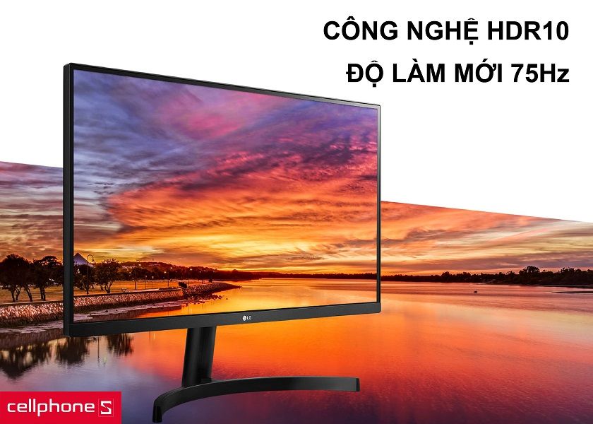 Công nghệ HDR 10 hiển thị với mức sáng cao cùng khả năng làm mới 75Hz mượt mà