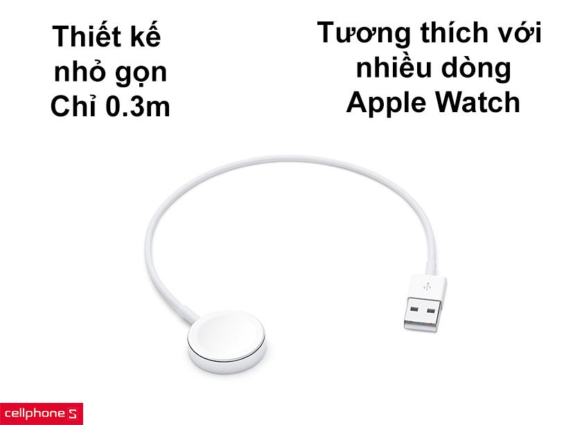 Thiết kế nhỏ gọn, tương thích với tất cả thiết bị Apple Watch