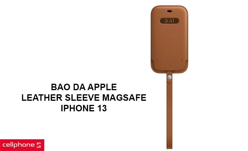 Bao da Apple Leather Sleeve Magsafe iPhone 13