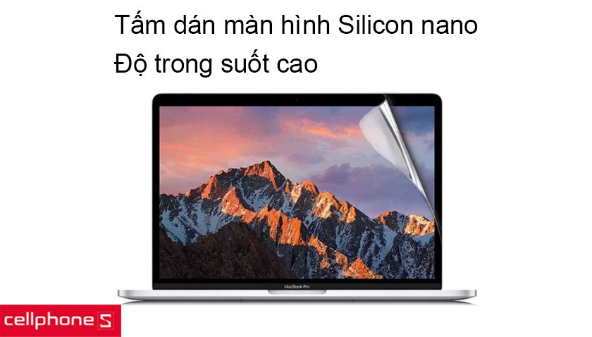 Tấm dán màn hình Silicon nano trong suốt, tự bám màn hình