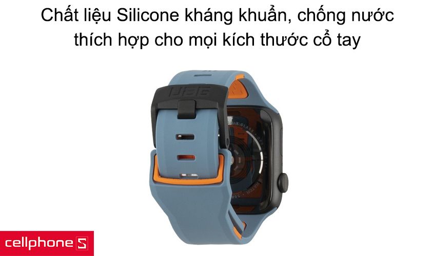 Chất liệu Silicone kháng khuẩn, chống nước, thích hợp cho mọi kích thước cổ tay