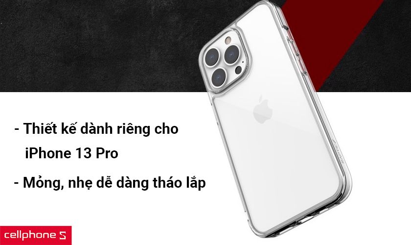Ốp lưng iPhone 13 Pro Raptic Glass Plus Clear 