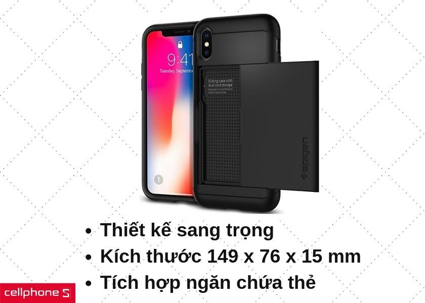 Thiết kế sang trọng, tinh tế với cùng ngăn chứa thẻ tiện dụng