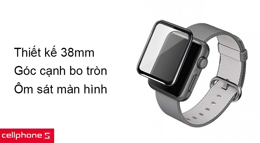 Thiết kế bao phủ toàn diện, dành riêng cho Apple Watch 38mm