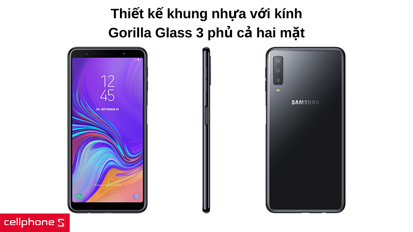 Galaxy A7 (2018) – Màn hình kính cường lực Gorilla Glass 3