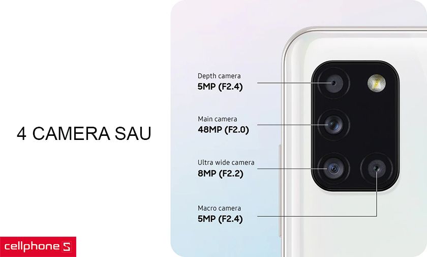 Cụm 4 camera sau với cảm biến chính 48 MP, tính năng chụp hình thông minh cho hình ảnh sắc nét