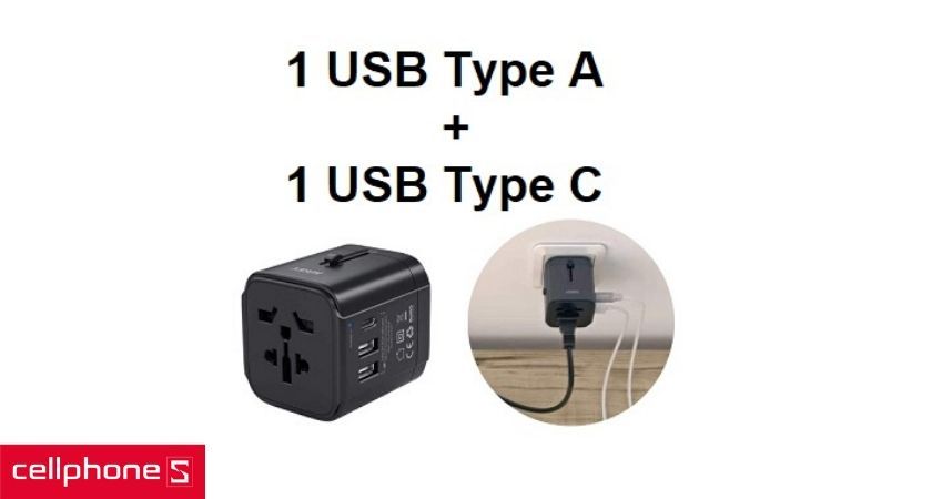 Sở hữu 2 cổng USB Type A và 1 cổng USB Type C cho tốc độ cao và bảo mật tốt