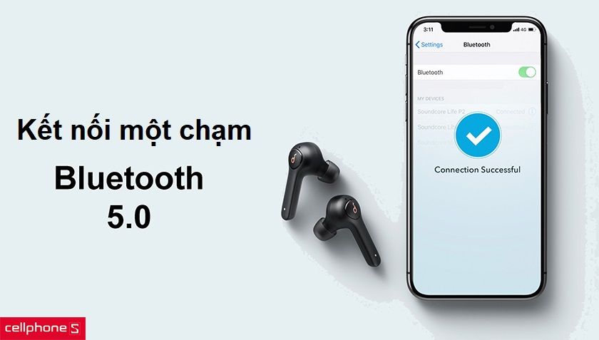 Âm thanh chi tiết cao với Driver graphene, công nghệ Bluetooth 5.0 kết nối một chạm