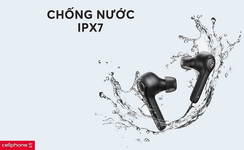 Thiết kế ôm tai vừa vặn, đạt chuẩn chống nước IPX7