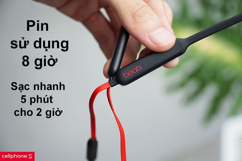 Pin sử dụng lên đến 8 giờ hỗ trợ sạc nhanh