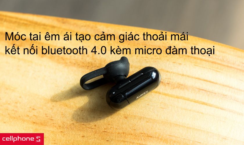 Móc tai êm ái tạo cảm giác thoải mái, kết nối bluetooth 4.0 kèm micro đàm thoại