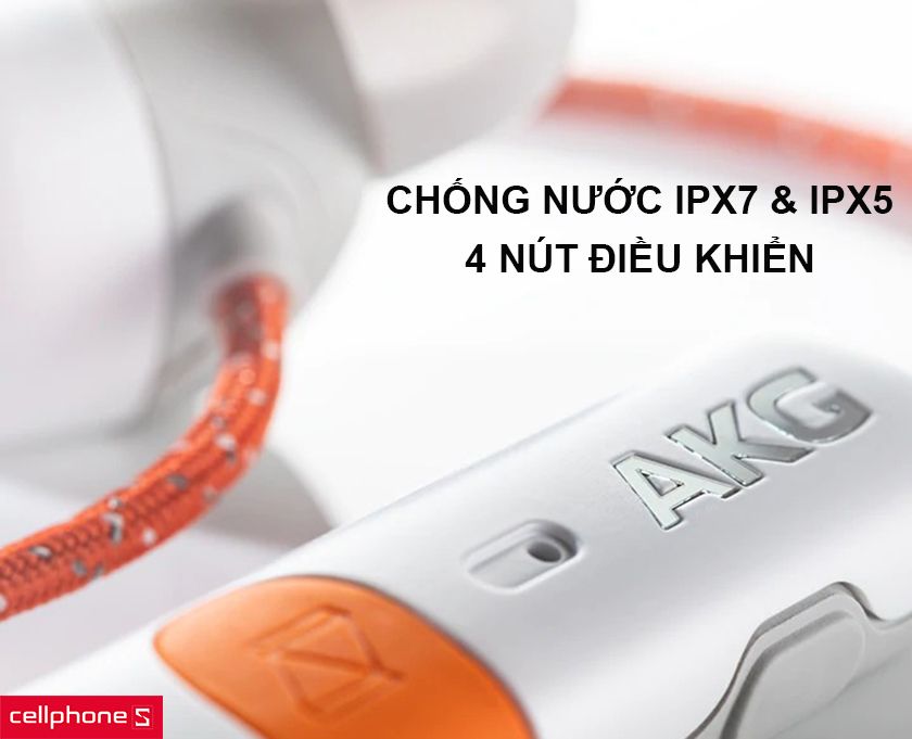 chuẩn kháng nước và bụi bẩn IPX7 & IPX5 