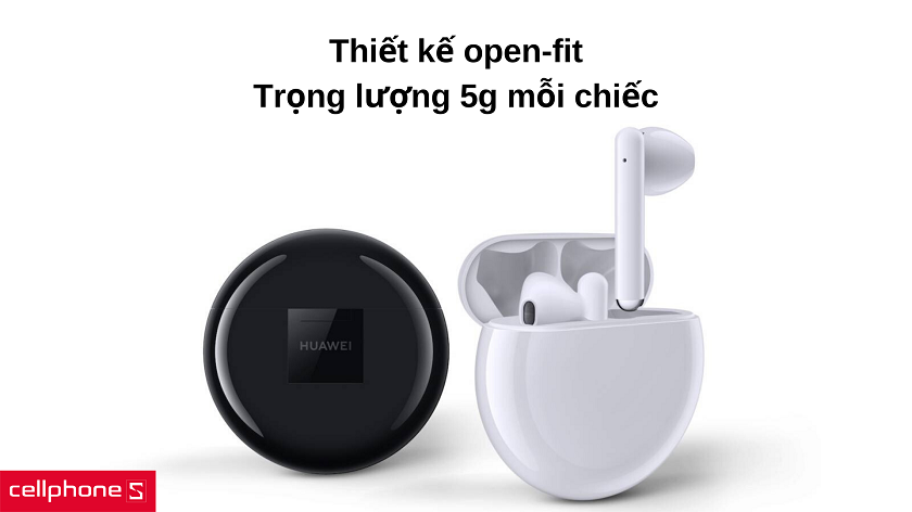 Huawei FreeBuds 3 sở hữu tiết kế nhỏ gọn, thoải mái khi đeo lâu