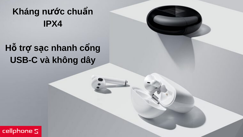 Chống thấm nước, hỗ trợ sạc nhanh cho thời lượng sử dụng lên đến 16 giờ