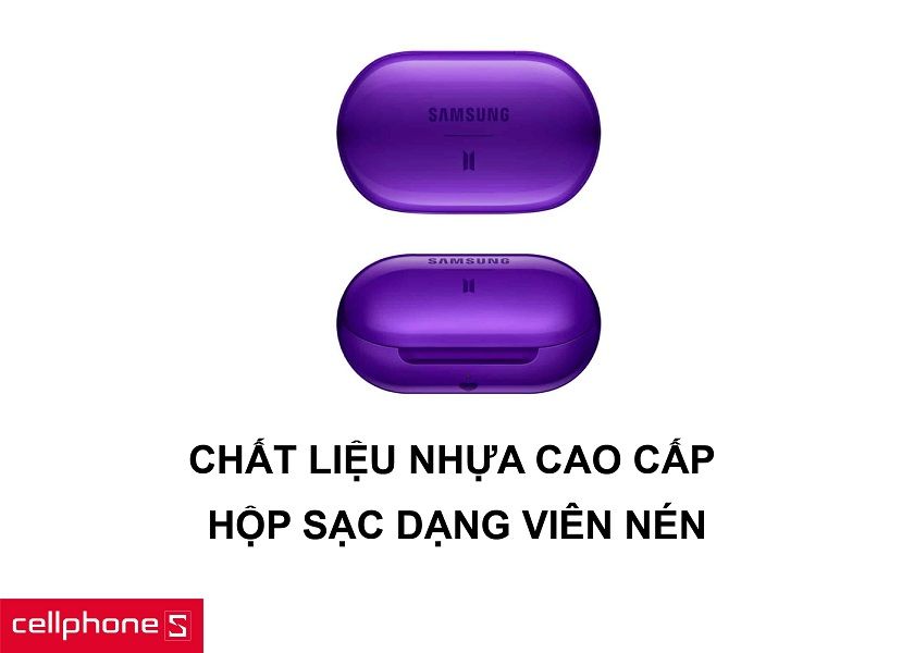 Chất liệu tai nghe nhựa cao cấp cùng thiết kế hộp tai nghe dạng viên thuốc nhỏ gọn