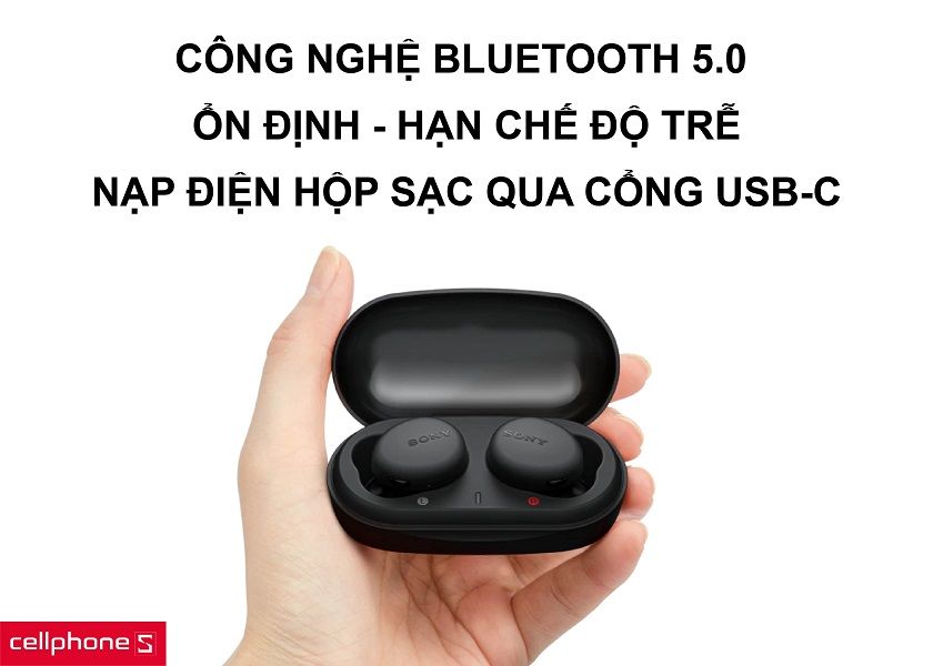 Công nghệ Bluetooth 5.0 ổn định kết nối cùng việc nạp điện thông qua cổng USB-C