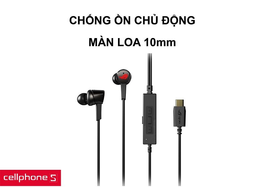 Tai nghe in-ear chống ồn chủ động cùng màn loa 10mm cho âm thanh sắc nét