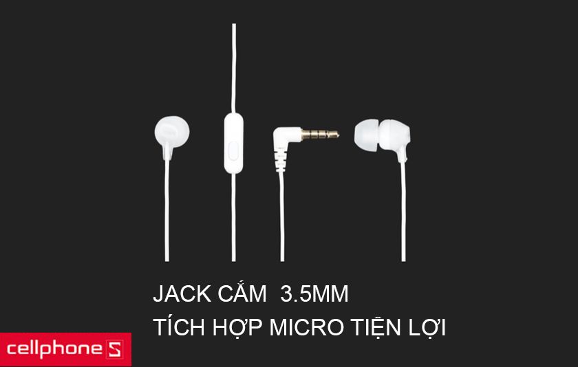 Jack cắm 3.5mm và tích hợp micro tiện lợi