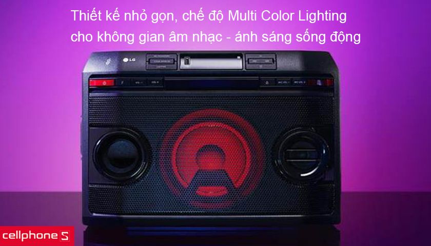 Kích thước nhỏ gọn, chế độ Multi Color Lighting thắp sáng không gian âm nhạc