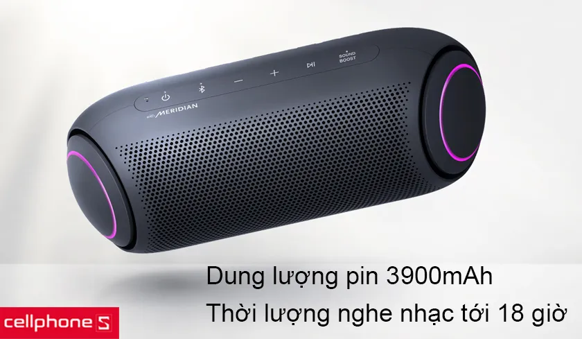 Dung lượng pin 3900mAh cho thời lượng nghe nhạc đến 18 tiếng