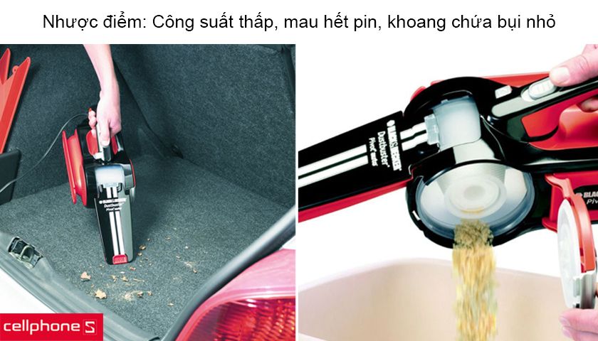 Ưu, điểm yếu của sản phẩm mút hút những vết bụi cầm tay