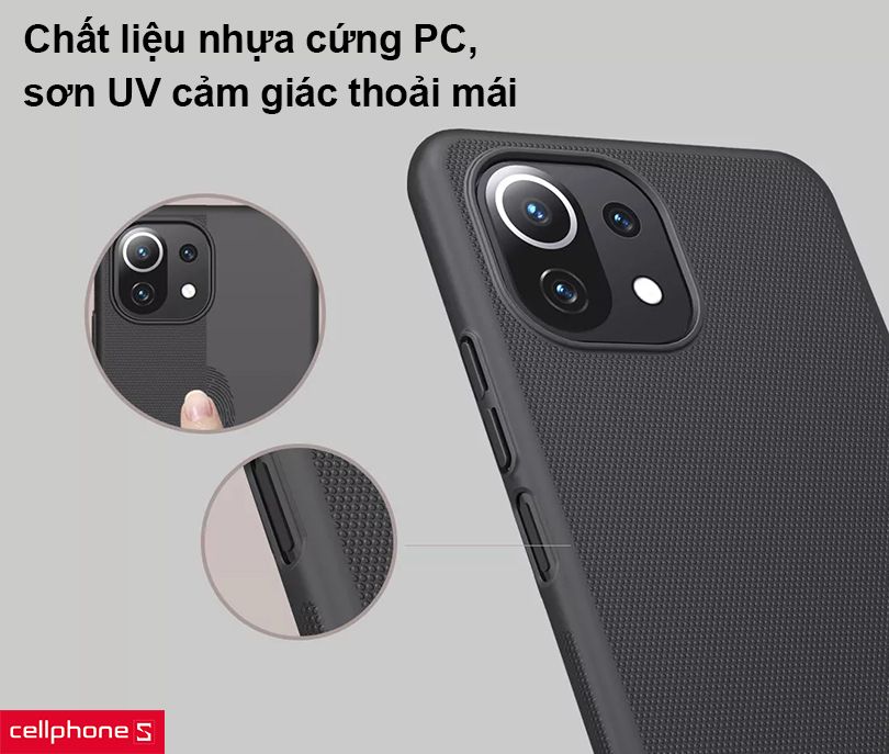 Ốp lưng Xiaomi Mi 11 Lite Nillkin Super Frosted Shield Back