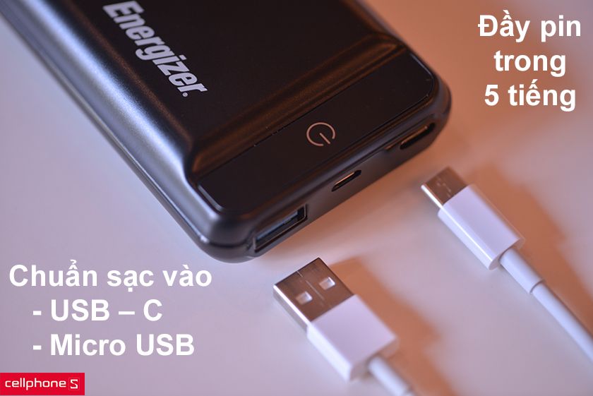 Đầu vào kép Micro USB và USB-C