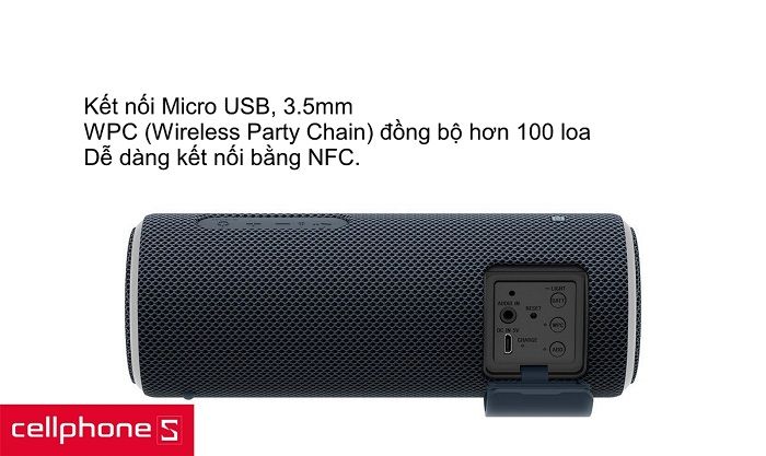 Kết nối Micro USB, 3.5mm và kết nối 2 hoặc nhiều loa SRS XB-21 với NFC