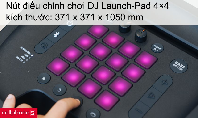 Nút điều chỉnh chơi DJ Launch-Pad 4×4, kích thước: 371 x 371 x 1050 mm